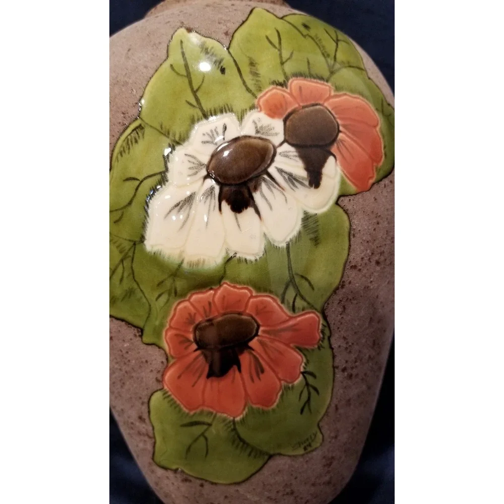 Vintage Ceramic Stoneware Vase Planter Signed by Artist 9.5